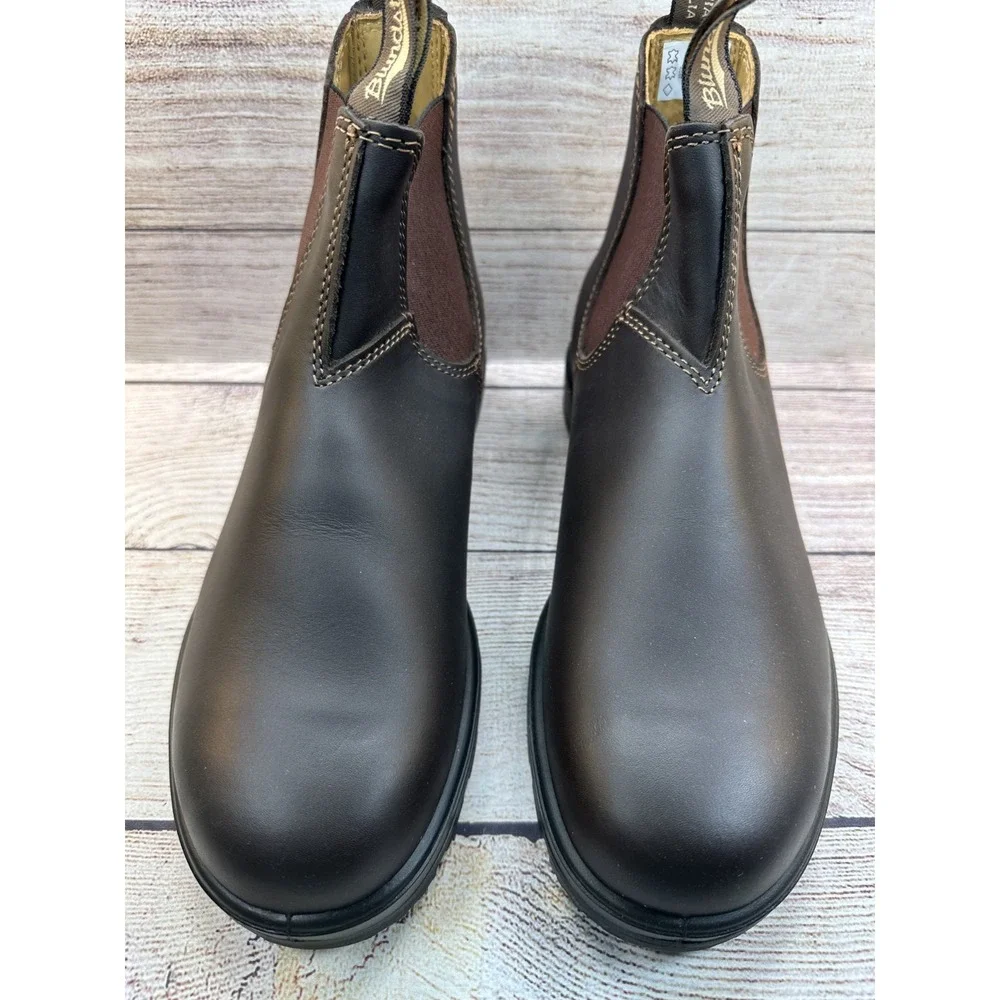 Blundstone 550 Rustic Brown Leather Chelsea Pull On Boots Men's Size US 9.5